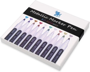 H&S set 10 markere metalice cu vopsea, varf pasla calitate superioara, uscare rapida, pentru pictura/desen/colorat/multiple suprafete - Verificat A · Re-Bloom - Img 2