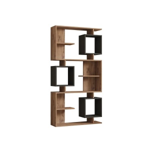 Hanah Home biblioteca 90x24.6x171.9 cm, PAL 18mm, rafturi reglabile, pin atlantic si antracit - Verificat A · Re-Bloom