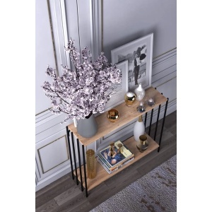 Hanah Home masa consola, PAL melaminat 18mm/metal, 90x26x74 cm, negru/pin atlantic - Verificat A · Re-Bloom - Img 3