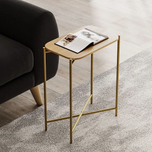 Hanah Home masuta cafea, lemn 100% + cadru metalic, 40x26x56 cm, 2.1kg, auriu/natural - Verificat A · Re-Bloom - Img 3