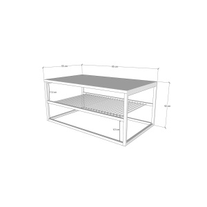 Hanah Home masuta de cafea, PAL melaminat/picioare metal, 95x55x43 cm, grosime 18mm, raft 17.5cm, negru - Verificat A · Re-Bloom - Img 3