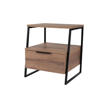 Hanah Home noptiera 45x40x50 cm, PAL 18mm melaminat, raft 19 cm, maro si negru - Verificat A · Re-Bloom
