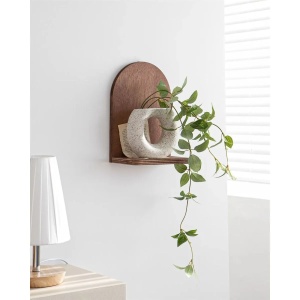 Hanah Home set 2 rafturi de perete, placaj 100% grosime 8mm, 16x26x9 cm, nuc - Verificat A · Re-Bloom - Img 4