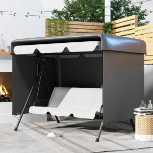 Husa protectie mobilier gradina/leagan Hollywood, PE, rezistenta UV, 215x155x150cm, Gri inchis - Verificat A · Re-Bloom - Img 2