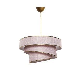 Lustra tip pendul Re-Bloom, bumbac/metal, roz pudra/auriu, 40 x 40 x 72 cm, 40W, Resigilat, Grad A