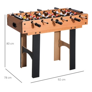 Masa multijoc 4in1 fotbal/hochei/ping pong/biliard, MDF, 92x78x80cm, Lemn natural/Negru - Verificat A · Re-Bloom - Img 3