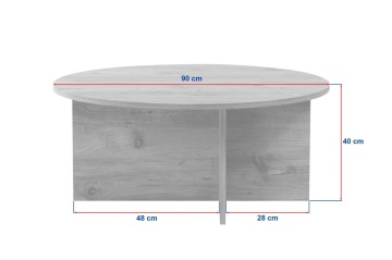 Masuta de cafea 90x90x40 cm, PAL 18mm, finisaj travertin, design modern - Verificat A · Re-Bloom - Img 5