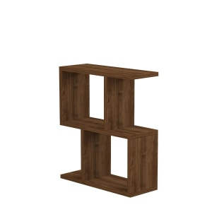 Masuta laterala living 2 niveluri 45x51.4x17 cm, PAL melamina 100%, grosime 18mm, raft 23cm, maro inchis - Verificat A · Re-Bloom