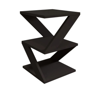 Masuta laterala living 29.6x54.2x29.6 cm, PAL melamina 100%, grosime 18mm, rafturi multiple, negru - Verificat A · Re-Bloom
