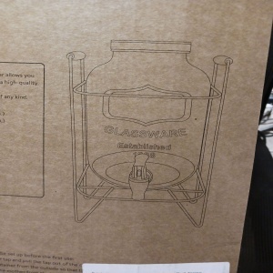 Navaris dozator bauturi sticla borosilicata rainbow irizat, 5L, Ø16x27cm, 2kg, robinet inox, stand metalic, manere lemn, rezistenta -20°C/300°C, transparent/rainbow - Verificat A · Re-Bloom - Img 6