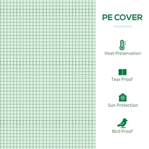 Outsunny sera gradina 200x77x148-169 cm, copertina anti-UV, 2 ferestre laterale, usa rulou fermoar, PE/otel, verde - Verificat A · Re-Bloom - Img 5