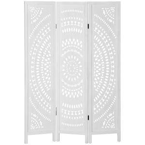 Paravan interior Re-Bloom, lemn paulownia, 120x1.6x170 cm, 3 panouri 40x170 cm, pliabil 40x4.8x170 cm, alb - Verificat A · Re-Bloom