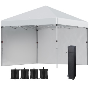 Pavilion de gradina Re-Bloom, otel/Oxford, 297x297x288 cm, pereti 297x197 cm, gri deschis - Verificat A · Re-Bloom