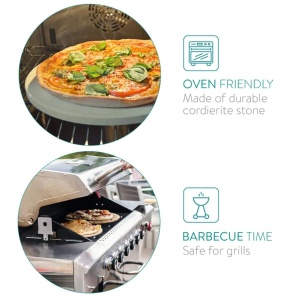 Piatra de pizza rotunda Navaris, 30,5 cm, din cordierite, rezistenta pana la 800°C, Resigilat, Grad A - Img 3