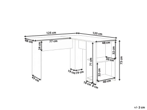 Produs Resigilat Birou in forma de L Re-Bloom Snyder, PAL, 125x125x73 cm, alb - Verificat A - Img 4