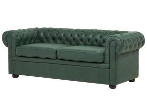 Produs Resigilat Canapea Chesterfield 3 locuri Re-Bloom, piele ecologica/eucalipt/stejar, 195x76x70 cm, arcuri sinuoase, spuma, 250 kg/persoana, verde - Verificat A - Img 6