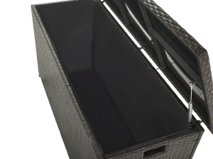 Produs Resigilat Cutie de depozitare Re-Bloom Modena 126x46x63 cm, 290L, ratan sintetic PE, cadru otel electrostatic, rezistenta UV, maro - Verificat A - Img 5