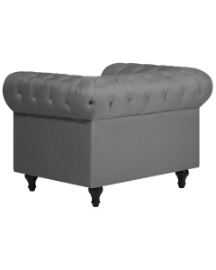 Produs Resigilat Fotoliu Re-Bloom Chesterfield, textil/eucalipt, 112x85x79 cm, spuma, 125 kg, gri deschis - Verificat A - Img 4