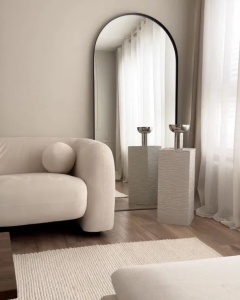 Produs Resigilat Ghiveci patrat Re-Bloom Dion, argila fibroasa/fibra sticla, 26x26x60 cm, 33L, 7 kg, orificiu drenaj, bej deschis - Verificat A - Img 6