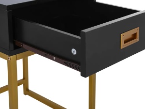 Produs Resigilat Masuta laterala Re-Bloom Largo, MDF/fier, 40x40x57 cm, negru/auriu - Verificat A - Img 3