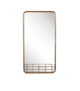 Produs Resigilat Oglinda de perete Re-Bloom Macon, sticla/metal, 80x40 cm, auriu - Verificat A