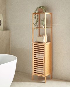 Produs Resigilat Raft de depozitare pentru baie Re-Bloom Owasso, bambus, 32x30x145 cm, maro - Verificat A - Img 2