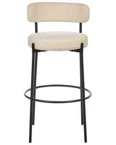 Produs Resigilat Set 2 scaune de bar Re-Bloom Allison, textil/metal, 50x50x97 cm, suport picioare, 120 kg, bej deschis/negru - Verificat A - Img 5