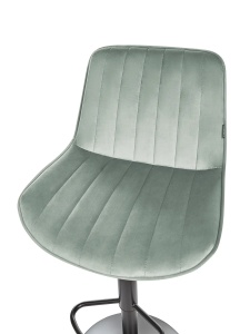 Produs Resigilat Set 2 scaune de bar Re-Bloom Dubrovnik, catifea/otel, 51x54x88-109 cm, pivotante 360°, inaltime reglabila, 120 kg, verde menta/negru - Verificat B - Img 3