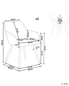 Produs Resigilat Set 2 scaune de masa Re-Bloom Casmalia, catifea, 60x66x80 cm, sezut 50x36 cm, 150 kg, verde inchis/negru - Verificat A - Img 4
