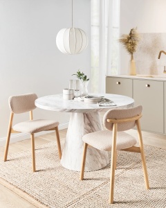 Produs Resigilat Set 2 scaune de masa Re-Bloom Mills, textil/MDF/spuma, 50x58x80 cm, sezut 50x45 cm, 120 kg, natur/bej deschis - Verificat A - Img 6