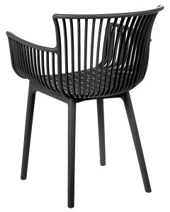 Produs Resigilat Set 4 scaune de gradina Re-Bloom Pesaro, polipropilena, 58x45x84 cm, 150 kg, negru - Verificat A - Img 5