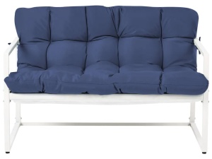 Produs Resigilat Set mobilier de gradina Re-Bloom Garda 4 locuri, otel/sticla securizata/textil, masa 68x42x35 cm, canapea+2 fotolii+perne, 120 kg/persoana, albastru/alb - Verificat A - Img 6