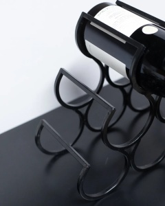 Produs Resigilat Suport pentru sticle de vin Re-Bloom Lurgan, metal, 28x13x26 cm, 6 sticle, negru - Verificat A - Img 5
