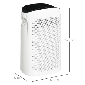 Purificator de aer Re-Bloom, cu filtru HEPA, 3 viteze, ABS, alb/negru, 32,7 x 22 x 55,8 cm, Resigilat, Grad A - Img 5