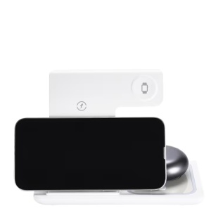 ReadeREST statie de incarcare wireless 3 in 1, telefon, casti si smartwatch, compatibil iPhone, Android, AirPods, Apple Watch, Samsung, Huawei, Xiaomi, alb - Verificat A · Re-Bloom - Img 4