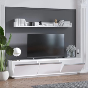 Sanliv CMD402 comoda TV living 180x35x30 cm, PAL, alb - Verificat A · Re-Bloom - Img 3
