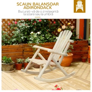Scaun balansoar de gradina Re-Bloom, lemn de brad, 66x96x98 cm, sezut 52x48 cm, spatar 77x46 cm, 113 kg, lemn natural - Verificat A · Re-Bloom - Img 4