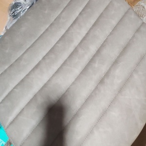Scaun birou, spatar inalt, cadru cromat, brate fixe cu perne PU, mecanism tip fluture, baza cromata, rotile din nylon, Gri, Resigilat, Grad A - Img 5