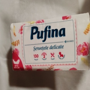 Servetele faciale Pufina Mega Pack, 3 straturi, 100% celuloza, ultra soft, 130 buc, Resigilat, Grad A - Img 2