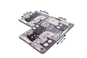 Set 2 covorase de baie, catifea 100%, 50x60 cm + 60x100 cm, fir 10mm, antiderapant, antibacterian, lavabil 30°C, multicolor - Verificat A · Re-Bloom - Img 3