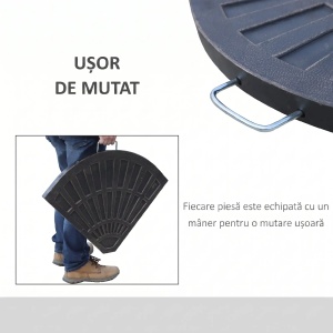 Set 2 greutati umbrela baza cruce, design evantai, rasina, 28kg, Bronz - Verificat A · Re-Bloom - Img 5
