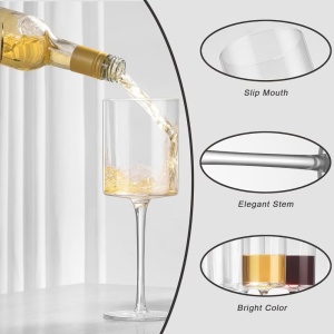 Set 6 pahare vin, model drept, 400 ml, sticla, transparent, Resigilat, Grad A - Img 4