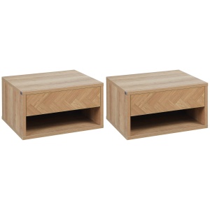 Set de 2 noptiere suspendate Re-Bloom, PAL, natur, 37 x 32 x 21 cm, Resigilat, Grad A