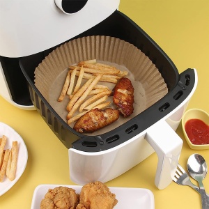 Set de 50 hartii de copt pentru friteuza cu aer TOYVIDDY, alb, 20 x 4,5 cm - Img 3