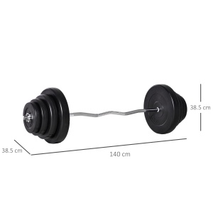 Set haltere, 70 kg cu 8 Discuri & Bara Curbata, otel, negru/argintiu, 140 x 38,5 x 38,5 cm, Resigilat, Grad A - Img 4