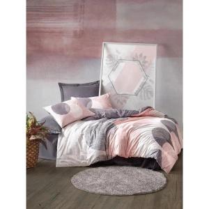 Set husa pilota + 2 fete de perna, bumbac ranforce 100%, 200x220 cm + 2x80x80 cm, 145 fire, imprimeu pigmentat, inchidere nasturi, multicolor - Verificat A · Re-Bloom - Img 1