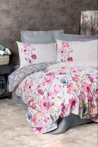 Set husa pilota + fata de perna, bumbac ranforce 100%, 135x200 cm + 80x80 cm, multicolor - Verificat A · Re-Bloom
