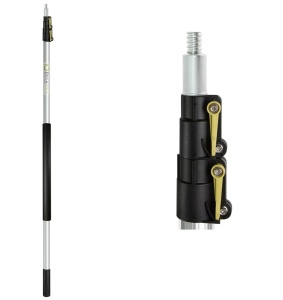 Set maner telescopic cu fierastrau DocaPole, aluminiu/plastic/otel, argintiu/galben, 3,6 m - Img 4