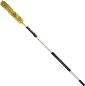 Set maner telescopic cu pamatuf DocaPole, aluminiu/microfibra, galben/argintiu, 3,6 m