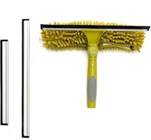 Set maner telescopic cu racleta/pamatuf DocaPole, aluminiu/cauciuc/microfibra, galben/argintiu, 3,6 m - Img 2